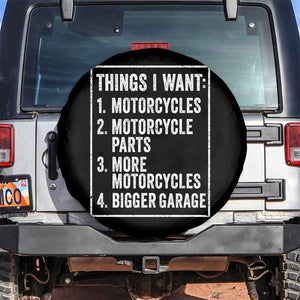 Funny Motorcycle Lovers Spare Tire Cover Things I Want Vintage Garage Graphic Bikers Club TS10 No hole Black Print Your Wear