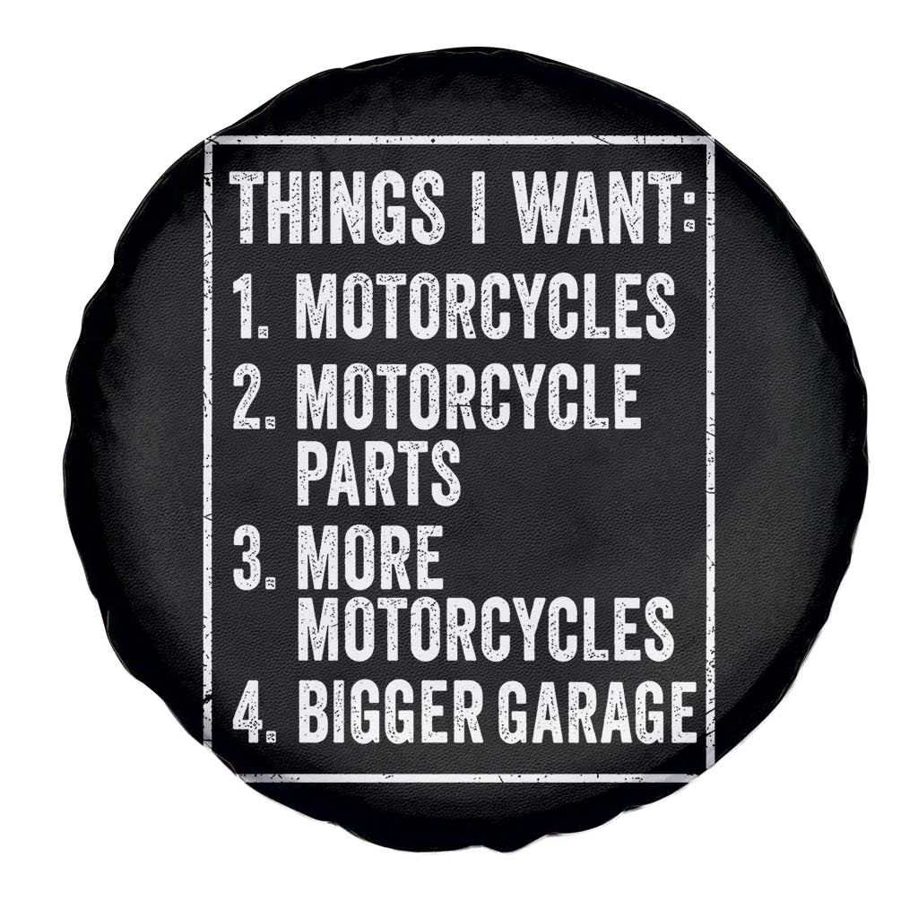 Funny Motorcycle Lovers Spare Tire Cover Things I Want Vintage Garage Graphic Bikers Club TS10 Print Your Wear