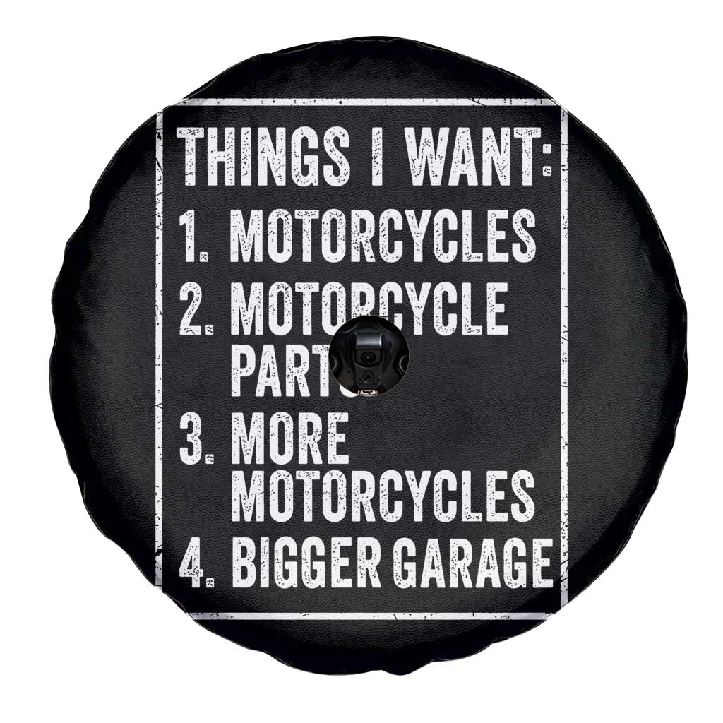 Funny Motorcycle Lovers Spare Tire Cover Things I Want Vintage Garage Graphic Bikers Club TS10 Print Your Wear