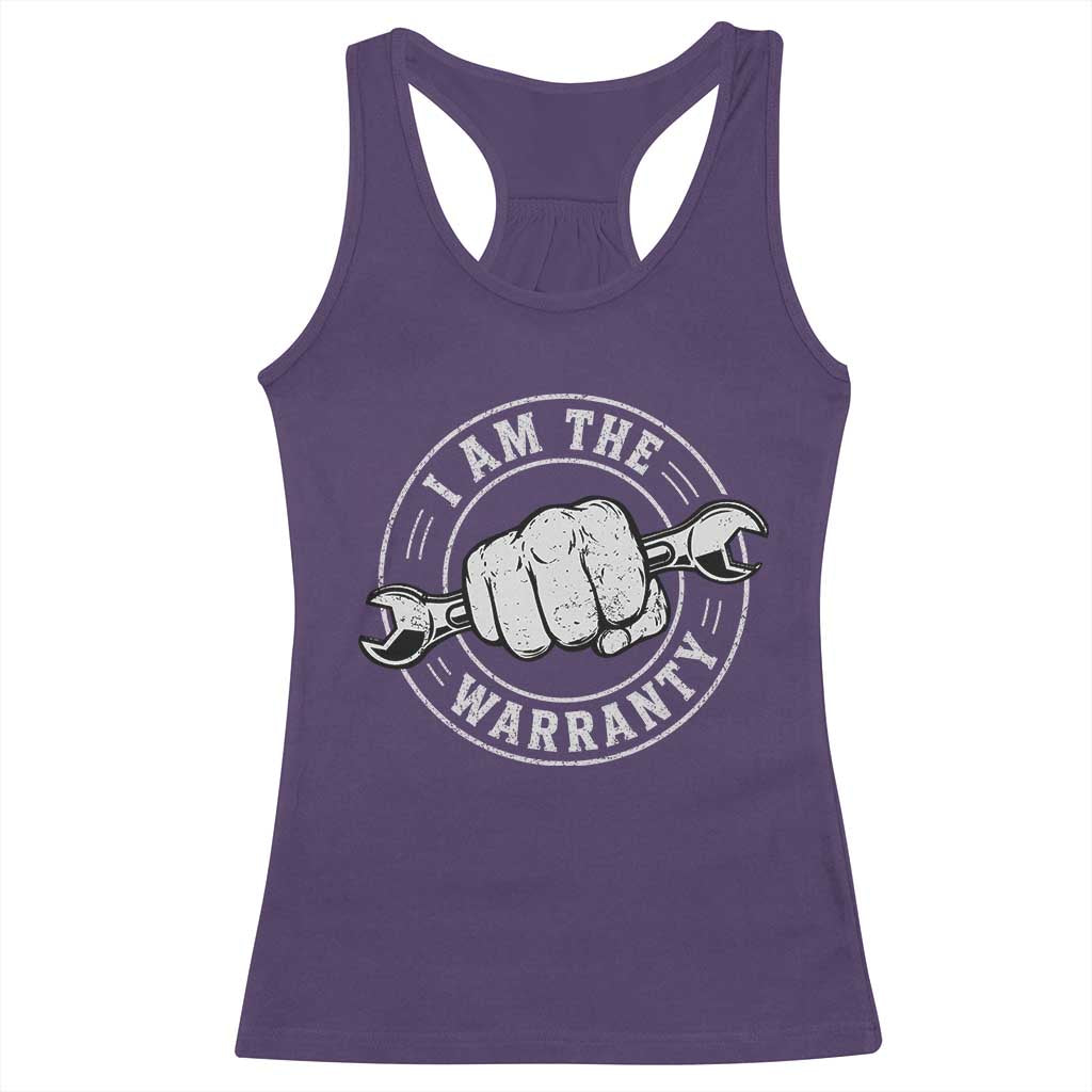 I Am The Warranty Mechanic Racerback Tank Top Car Repair Guy Funny Handyman Distressed Graphic