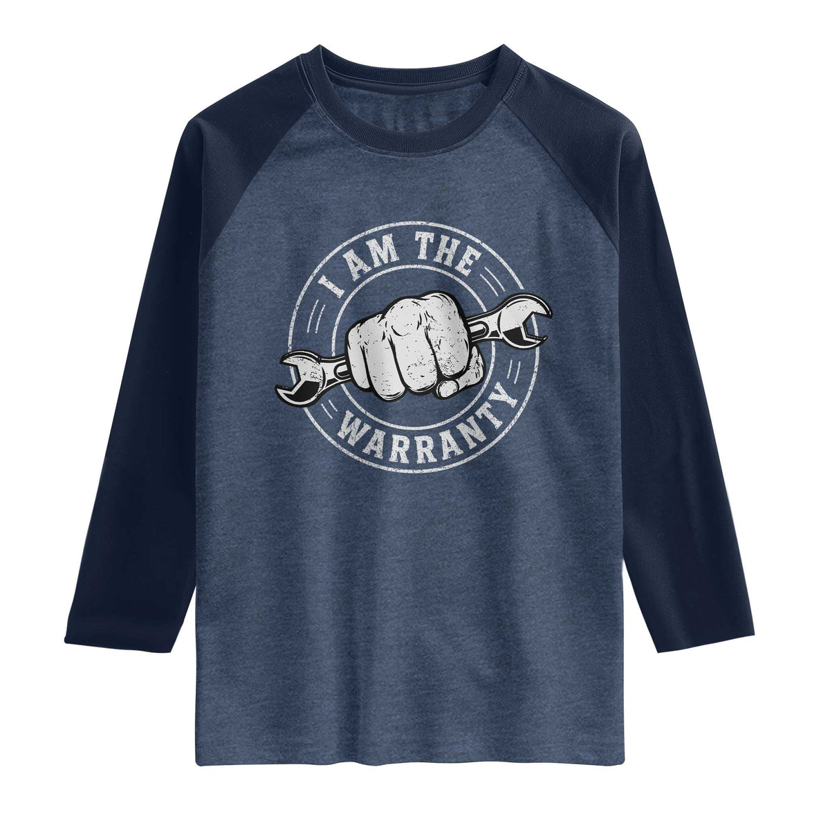 I Am The Warranty Mechanic Raglan Shirt Car Repair Guy Funny Handyman Distressed Graphic