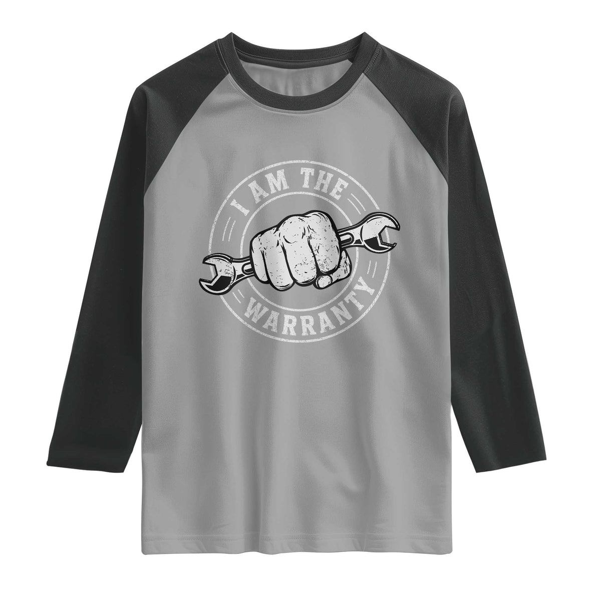 I Am The Warranty Mechanic Raglan Shirt Car Repair Guy Funny Handyman Distressed Graphic
