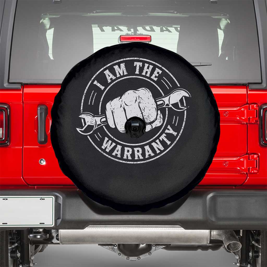 I Am The Warranty Mechanic Spare Tire Cover Car Repair Guy Funny Handyman Distressed Graphic