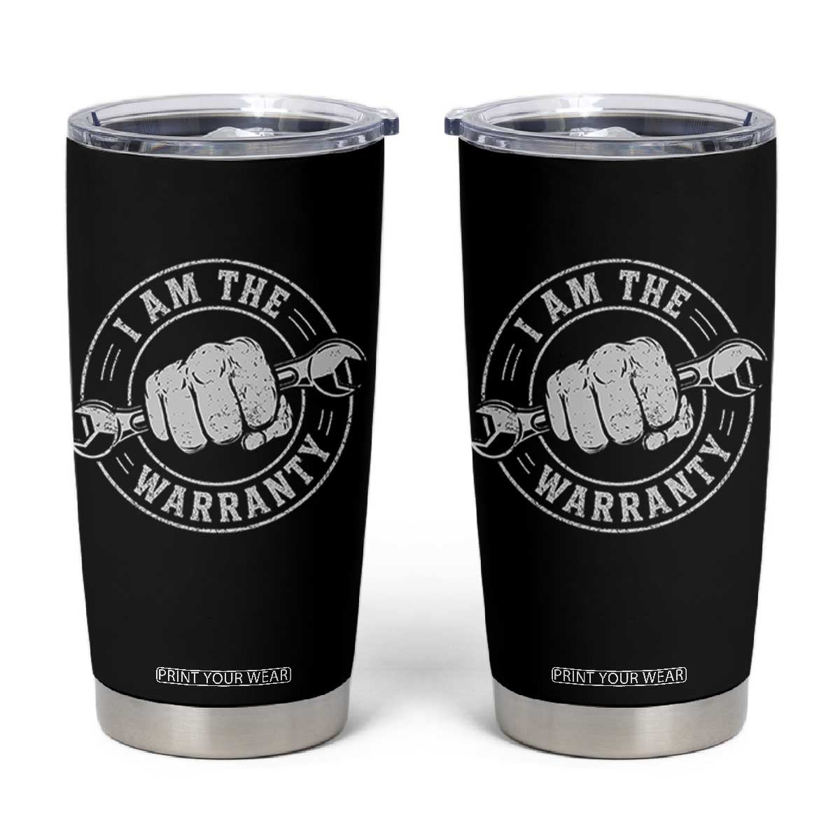 I Am The Warranty Mechanic Tumbler Cup Car Repair Guy Funny Handyman Distressed Graphic