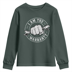 I Am The Warranty Mechanic Youth Sweatshirt Car Repair Guy Funny Handyman Distressed Graphic