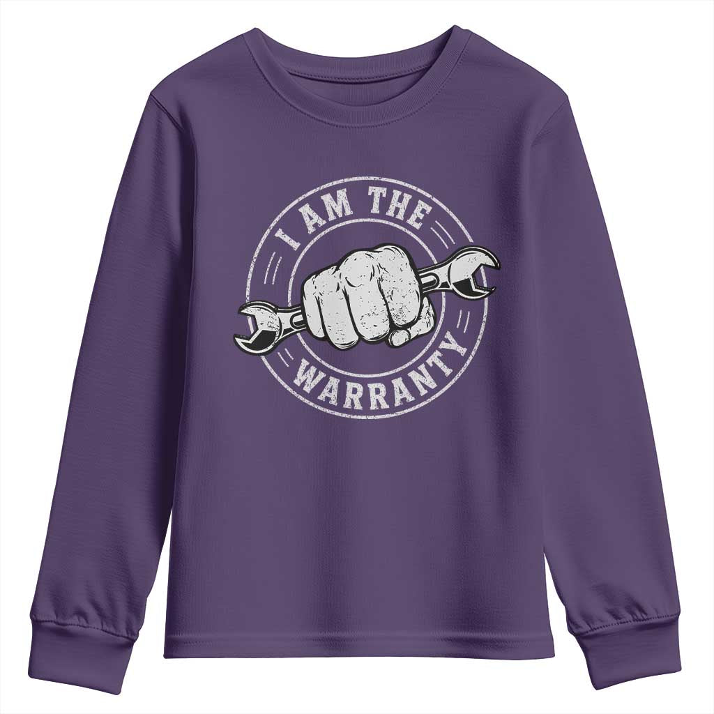 I Am The Warranty Mechanic Youth Sweatshirt Car Repair Guy Funny Handyman Distressed Graphic