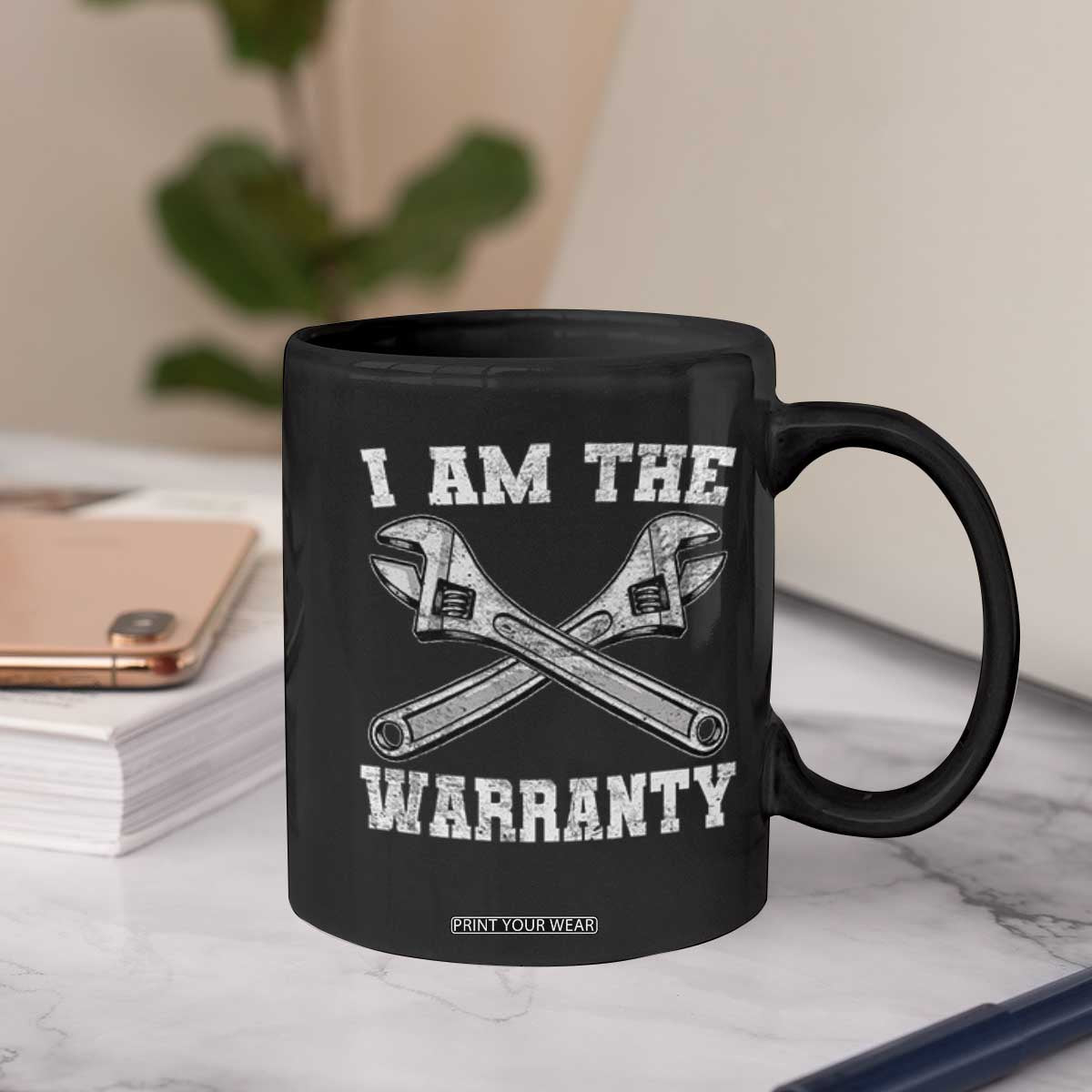 I Am The Warranty Mechanic Coffee Mug Car Repair Funny Handyman Distressed Graphic