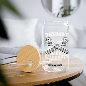 I Am The Warranty Mechanic Glass Can Car Repair Funny Handyman Distressed Graphic