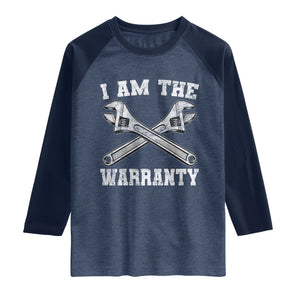 I Am The Warranty Mechanic Raglan Shirt Car Repair Funny Handyman Distressed Graphic