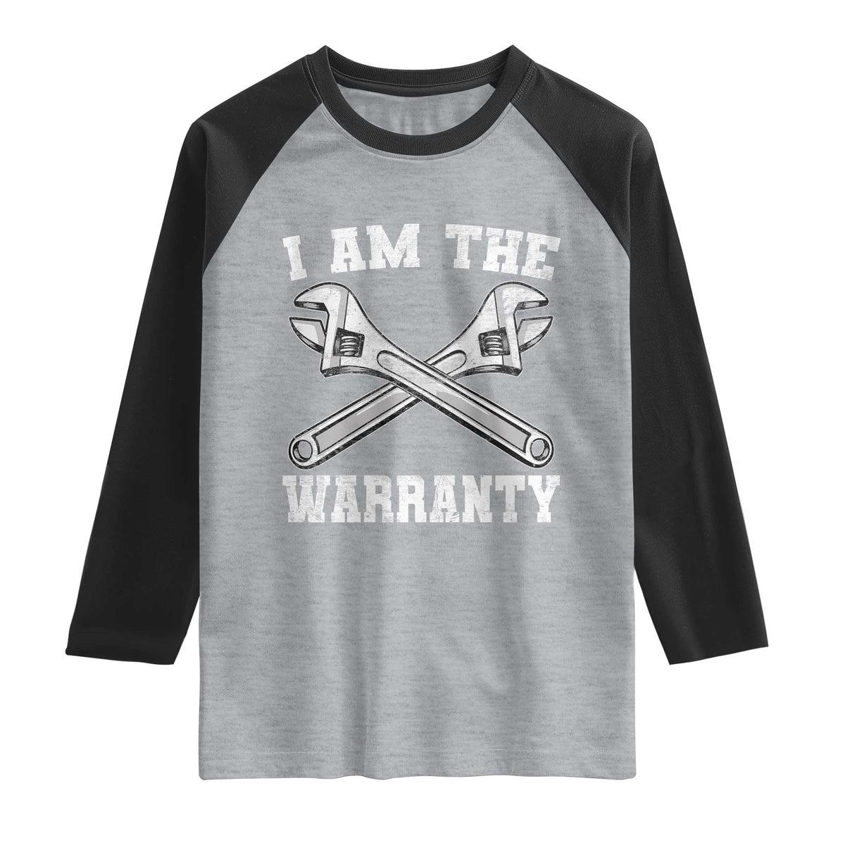 I Am The Warranty Mechanic Raglan Shirt Car Repair Funny Handyman Distressed Graphic