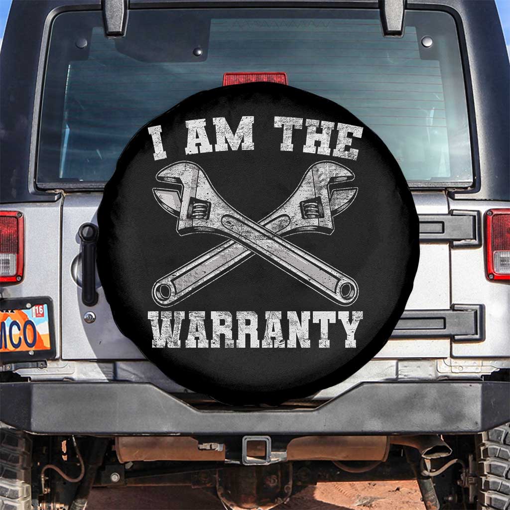 I Am The Warranty Mechanic Spare Tire Cover Car Repair Funny Handyman Distressed Graphic