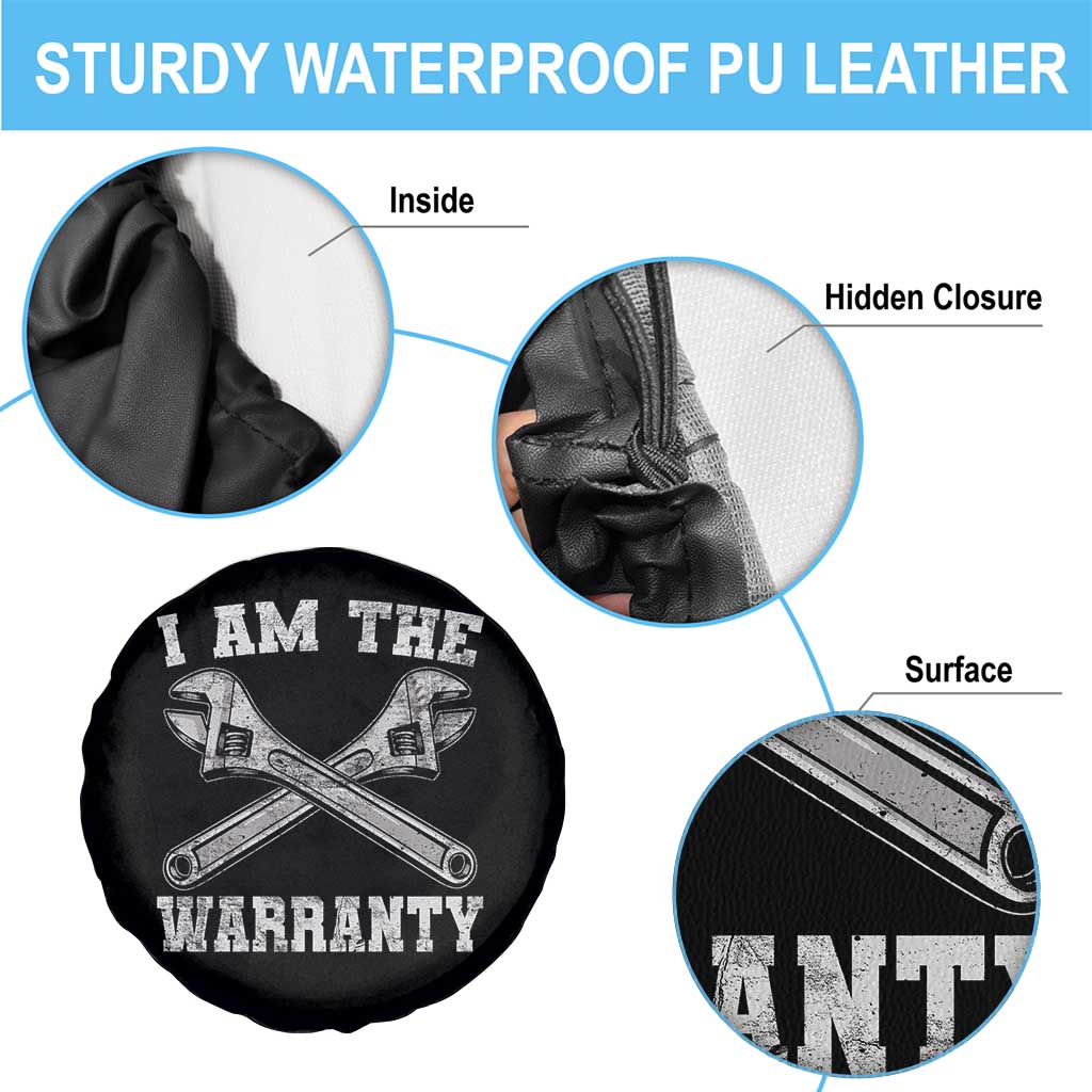 I Am The Warranty Mechanic Spare Tire Cover Car Repair Funny Handyman Distressed Graphic