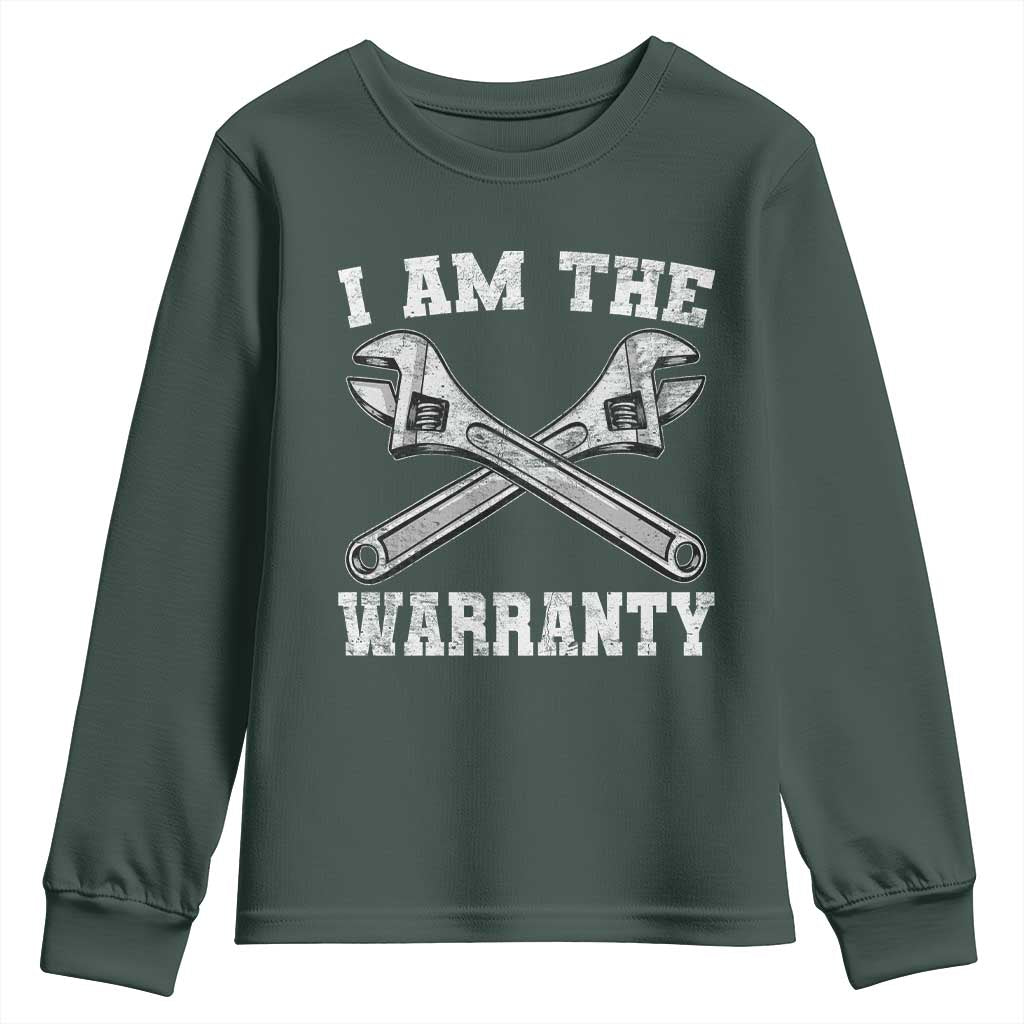 I Am The Warranty Mechanic Youth Sweatshirt Car Repair Funny Handyman Distressed Graphic