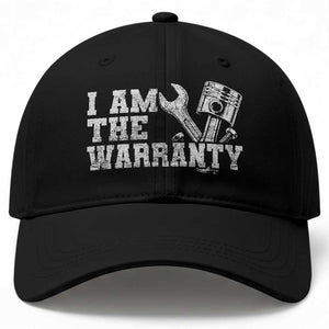 I Am The Warranty Baseball Cap Race Car Parts Repair Guy Funny Mechanic