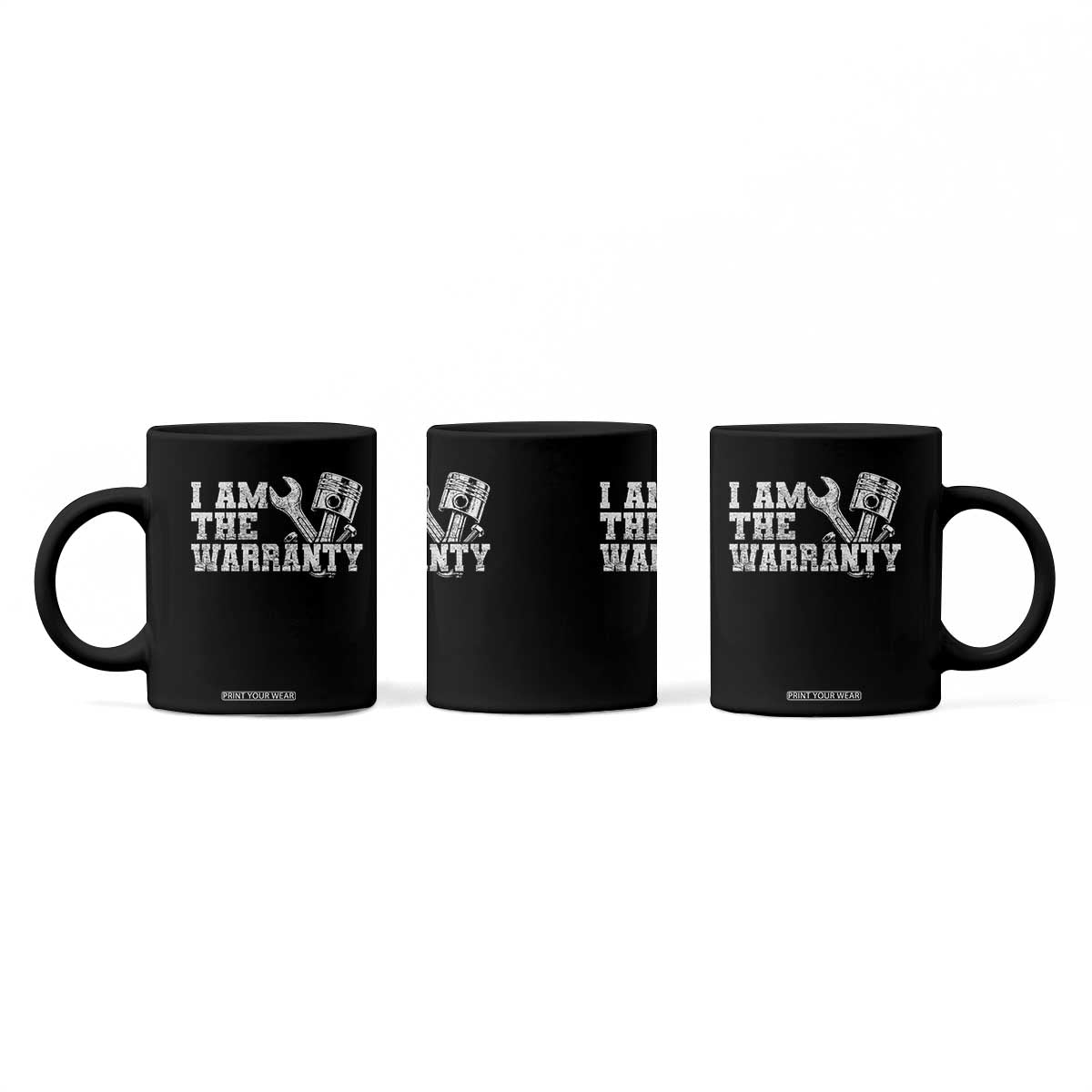 I Am The Warranty Coffee Mug Race Car Parts Repair Guy Funny Mechanic
