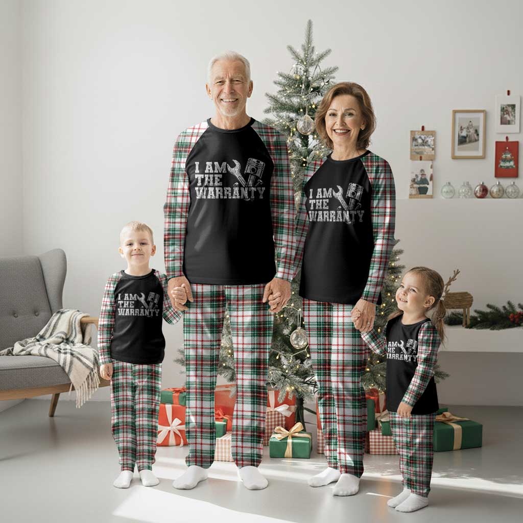 I Am The Warranty Plaid Pajama Set Race Car Parts Repair Guy Funny Mechanic