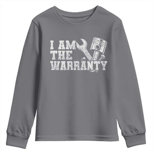 I Am The Warranty Youth Sweatshirt Race Car Parts Repair Guy Funny Mechanic