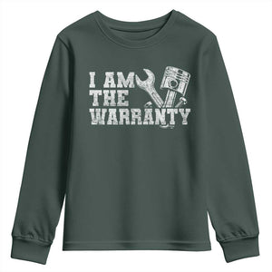 I Am The Warranty Youth Sweatshirt Race Car Parts Repair Guy Funny Mechanic