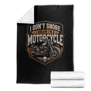 I Dont Snore I Dream Im A Motorcycle Rider Throw Blanket Snoring Biker Retro Bikers Club TS10 Black Print Your Wear