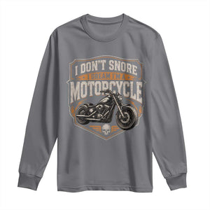 I Dont Snore I Dream Im A Motorcycle Rider Long Sleeve Shirt Snoring Biker Retro Bikers Club TS10 Charcoal Print Your Wear