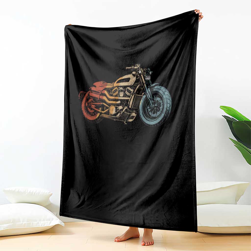 Vintage Motorcycle Throw Blanket Retro Rider Graphic Motorcycle Enthusiasts Bikers Club TS10 Print Your Wear