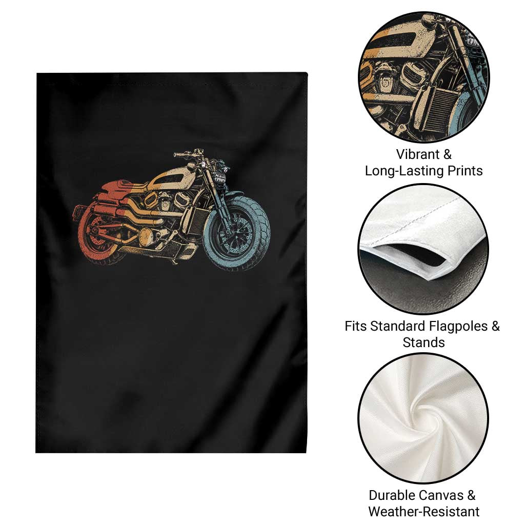 Vintage Motorcycle Garden Flag Retro Rider Graphic Motorcycle Enthusiasts Bikers Club TS10 Print Your Wear
