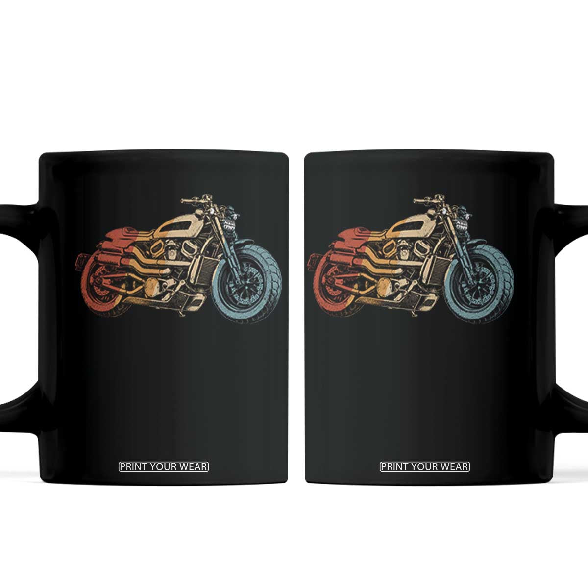 Vintage Motorcycle Coffee Mug Retro Rider Graphic Motorcycle Enthusiasts Bikers Club TS10 Black Print Your Wear