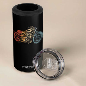 Vintage Motorcycle 4 in 1 Can Cooler Tumbler Retro Rider Graphic Motorcycle Enthusiasts Bikers Club TS10 Print Your Wear