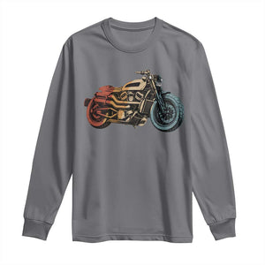 Vintage Motorcycle Long Sleeve Shirt Retro Rider Graphic Motorcycle Enthusiasts Bikers Club TS10 Charcoal Print Your Wear