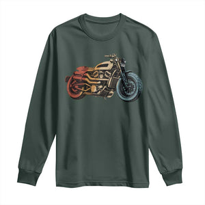 Vintage Motorcycle Long Sleeve Shirt Retro Rider Graphic Motorcycle Enthusiasts Bikers Club TS10 Dark Forest Green Print Your Wear