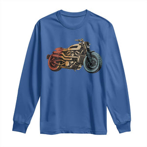 Vintage Motorcycle Long Sleeve Shirt Retro Rider Graphic Motorcycle Enthusiasts Bikers Club TS10 Royal Blue Print Your Wear