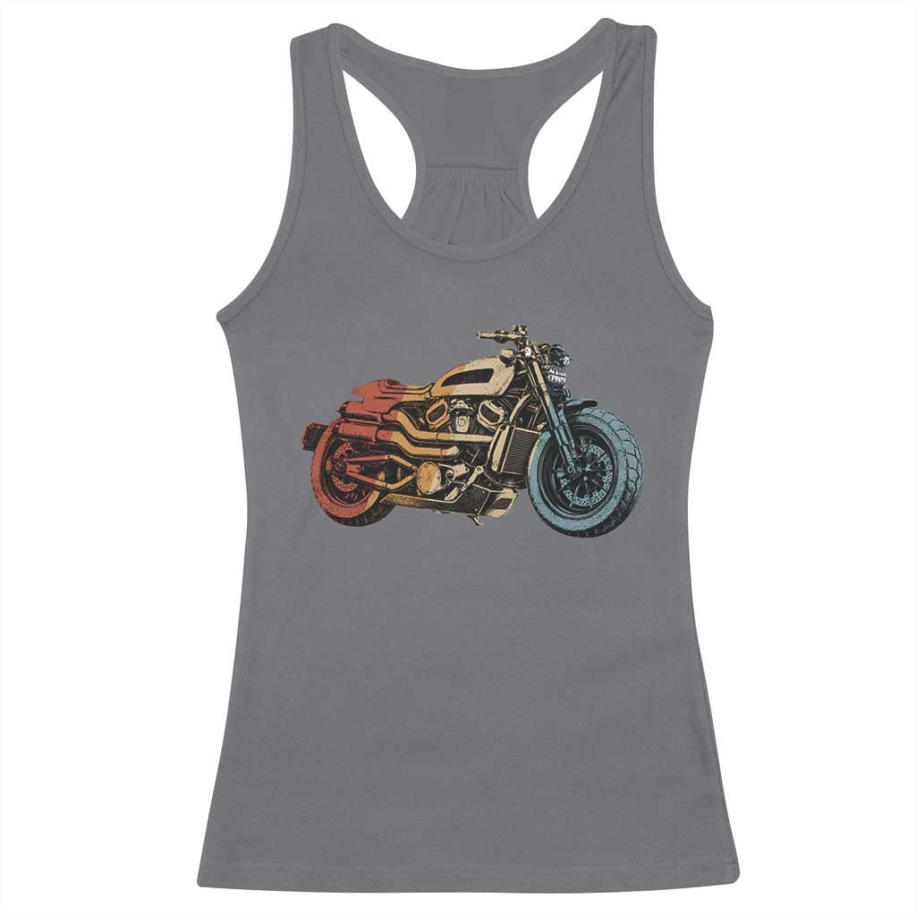 Vintage Motorcycle Racerback Tank Top Retro Rider Graphic Motorcycle Enthusiasts Bikers Club TS10 Charcoal Print Your Wear