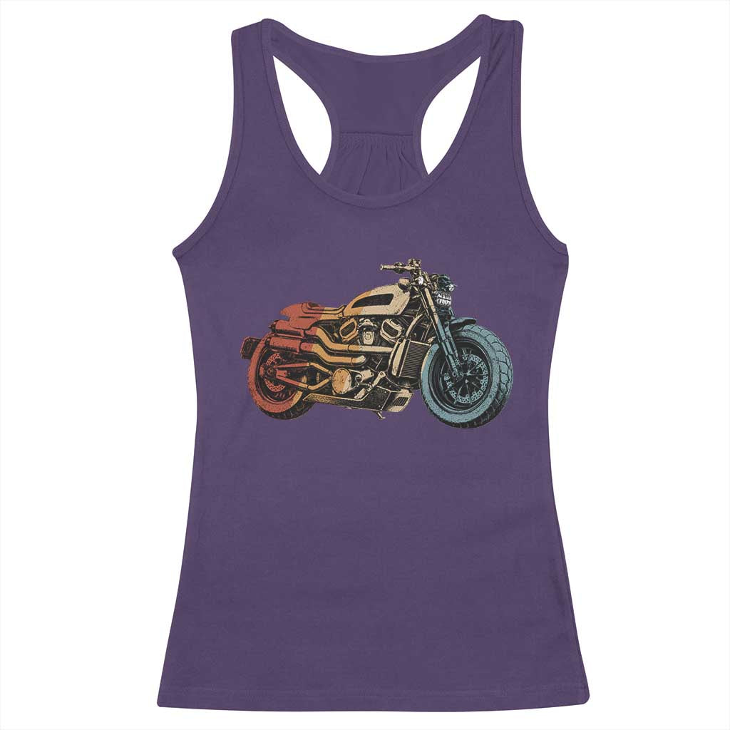 Vintage Motorcycle Racerback Tank Top Retro Rider Graphic Motorcycle Enthusiasts Bikers Club TS10 Purple Print Your Wear