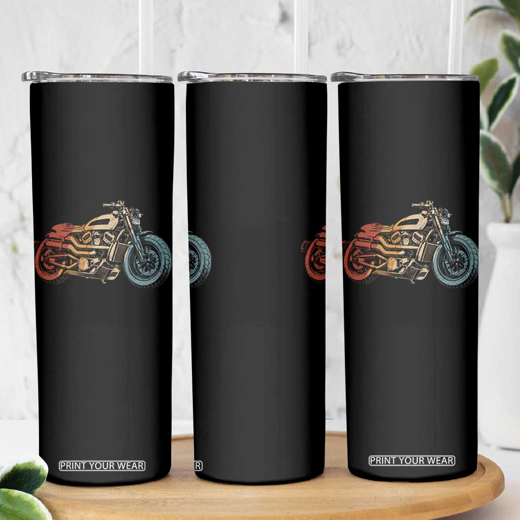 Vintage Motorcycle Skinny Tumbler Retro Rider Graphic Motorcycle Enthusiasts Bikers Club TS10 Print Your Wear
