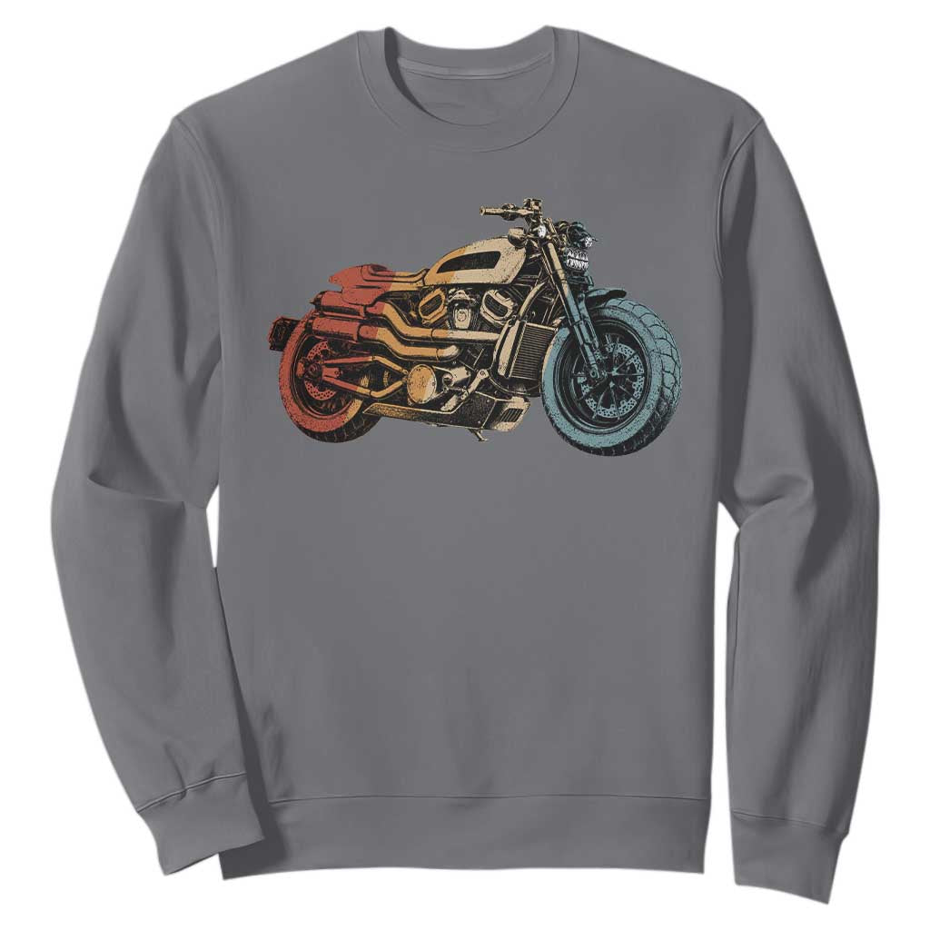 Vintage Motorcycle Sweatshirt Retro Rider Graphic Motorcycle Enthusiasts Bikers Club TS10 Charcoal Print Your Wear