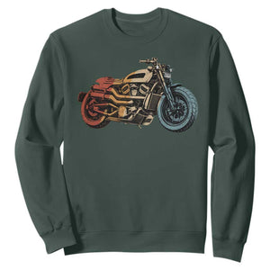 Vintage Motorcycle Sweatshirt Retro Rider Graphic Motorcycle Enthusiasts Bikers Club TS10 Dark Forest Green Print Your Wear