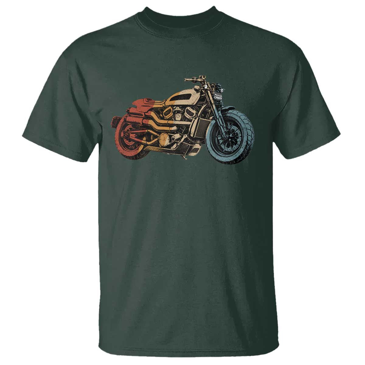Vintage Motorcycle T Shirt Retro Rider Graphic Motorcycle Enthusiasts Bikers Club TS10 Dark Forest Green Print Your Wear