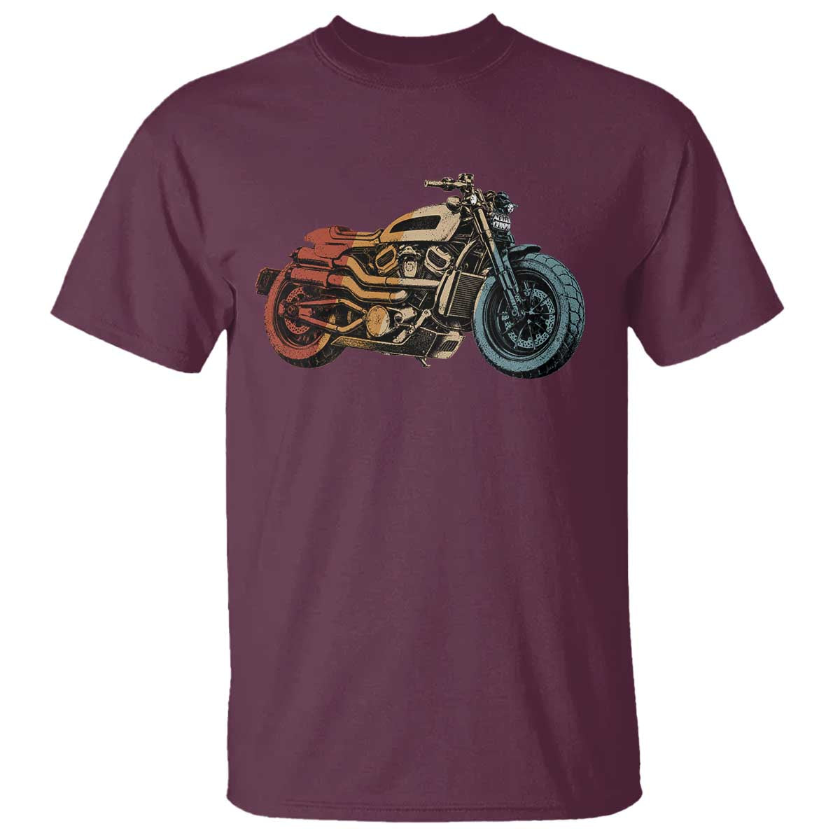 Vintage Motorcycle T Shirt Retro Rider Graphic Motorcycle Enthusiasts Bikers Club TS10 Maroon Print Your Wear