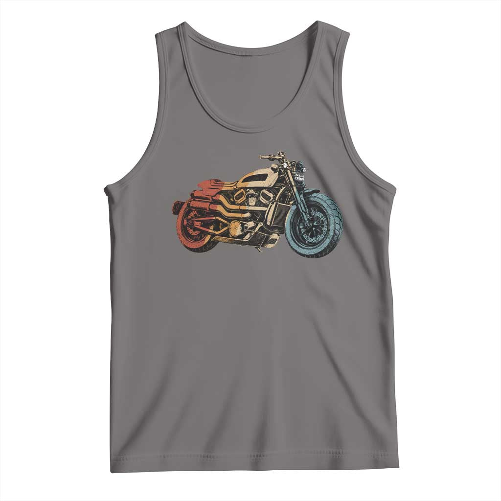 Vintage Motorcycle Tank Top Retro Rider Graphic Motorcycle Enthusiasts Bikers Club TS10 Deep Heather Print Your Wear