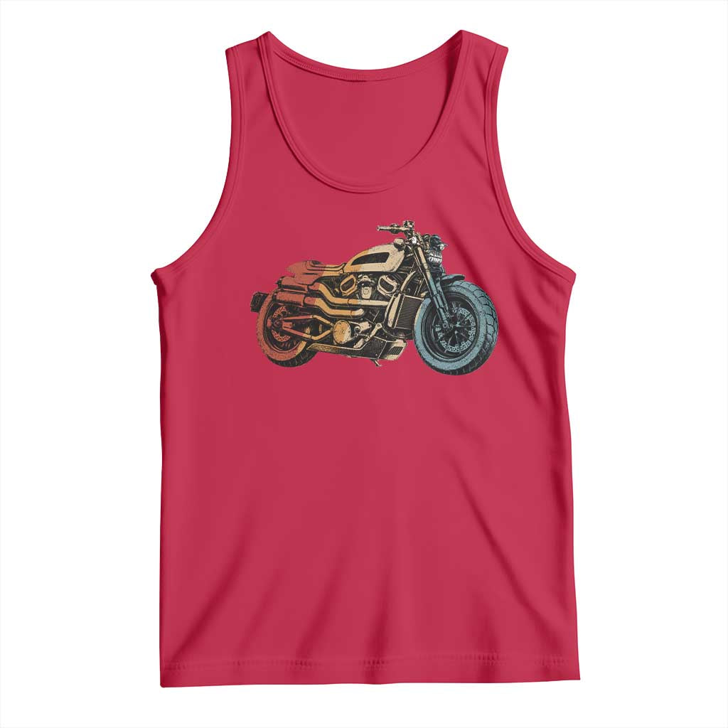 Vintage Motorcycle Tank Top Retro Rider Graphic Motorcycle Enthusiasts Bikers Club TS10 Red Print Your Wear