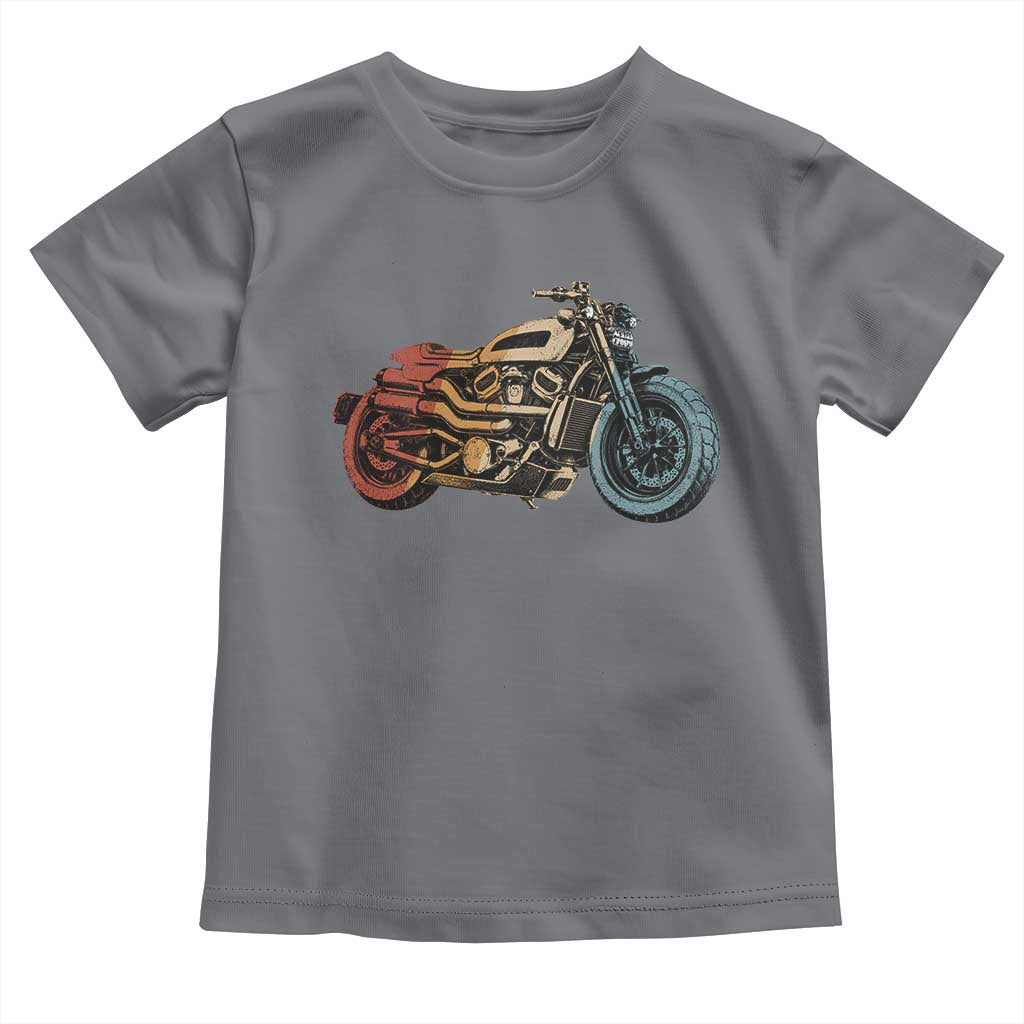 Vintage Motorcycle Toddler T Shirt Retro Rider Graphic Motorcycle Enthusiasts Bikers Club TS10 Charcoal Print Your Wear