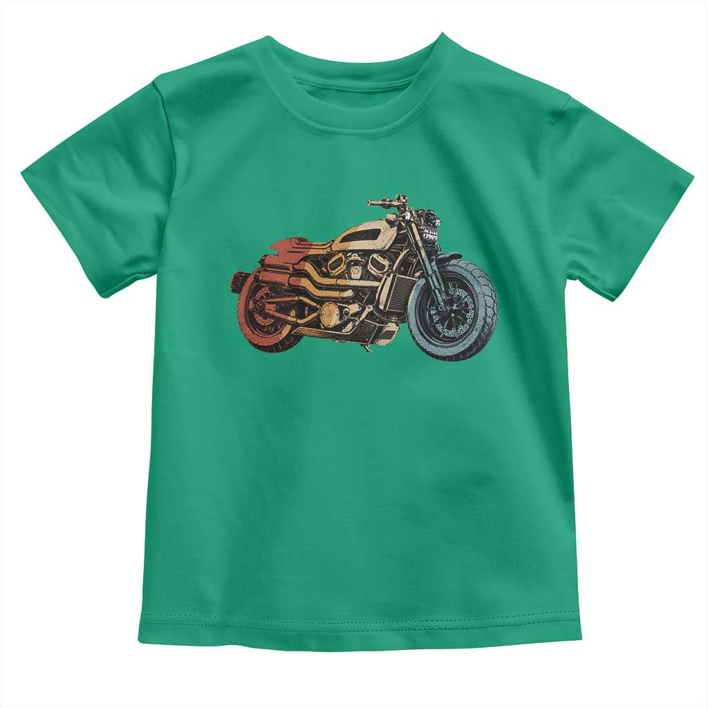 Vintage Motorcycle Toddler T Shirt Retro Rider Graphic Motorcycle Enthusiasts Bikers Club TS10 Irish Green Print Your Wear