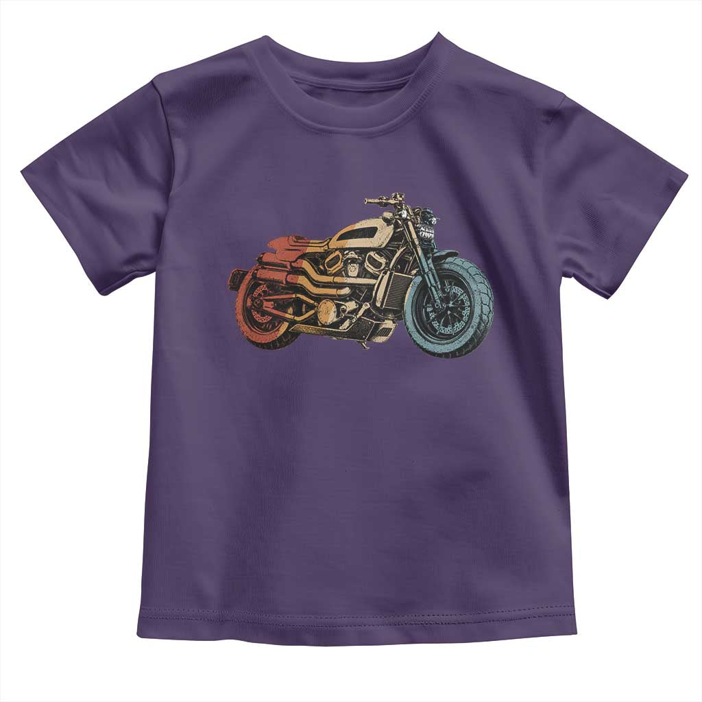 Vintage Motorcycle Toddler T Shirt Retro Rider Graphic Motorcycle Enthusiasts Bikers Club TS10 Purple Print Your Wear