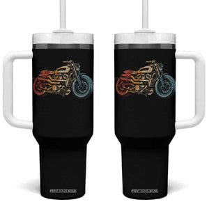 Vintage Motorcycle Tumbler With Handle Retro Rider Graphic Motorcycle Enthusiasts Bikers Club TS10 One Size: 40 oz Black Print Your Wear