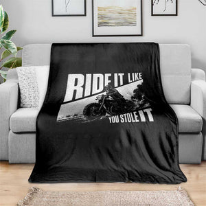 Ride It Like You Stole It Skeleton Biker Throw Blanket Vintage Motorcycle Rider TS10 Print Your Wear
