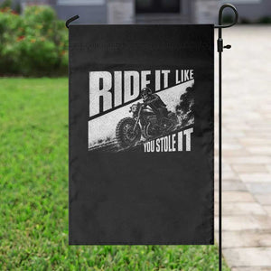 Ride It Like You Stole It Skeleton Biker Garden Flag Vintage Motorcycle Rider TS10 Print Your Wear