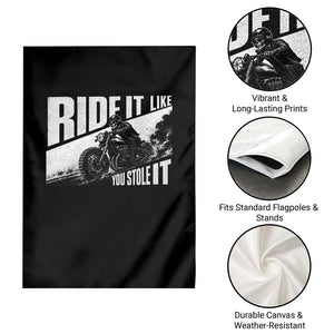 Ride It Like You Stole It Skeleton Biker Garden Flag Vintage Motorcycle Rider TS10 Print Your Wear