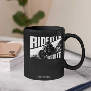 Ride It Like You Stole It Skeleton Biker Coffee Mug Vintage Motorcycle Rider TS10 Print Your Wear