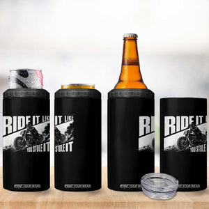 Ride It Like You Stole It Skeleton Biker 4 in 1 Can Cooler Tumbler Vintage Motorcycle Rider TS10 Print Your Wear