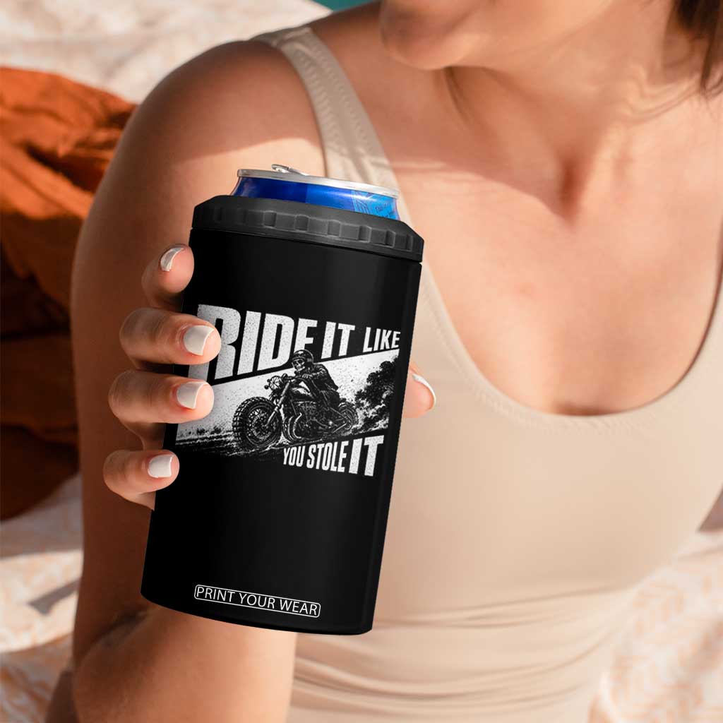 Ride It Like You Stole It Skeleton Biker 4 in 1 Can Cooler Tumbler Vintage Motorcycle Rider TS10 Print Your Wear